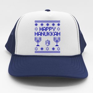 Happy Hanukkah Ugly Trucker Hat