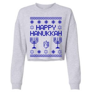 Happy Hanukkah Ugly Cropped Pullover Crew