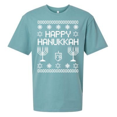 Happy Hanukkah Ugly Sueded Cloud Jersey T-Shirt