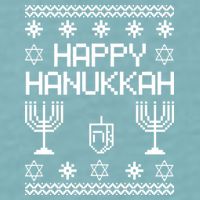 Happy Hanukkah Ugly Sueded Cloud Jersey T-Shirt
