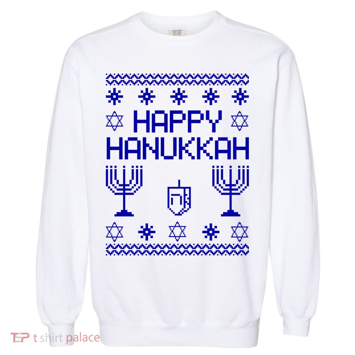 Happy Hanukkah Ugly Garment-Dyed Sweatshirt