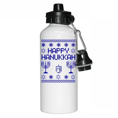 Happy Hanukkah Ugly Aluminum Water Bottle