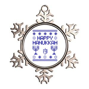 Happy Hanukkah Ugly Metallic Star Ornament