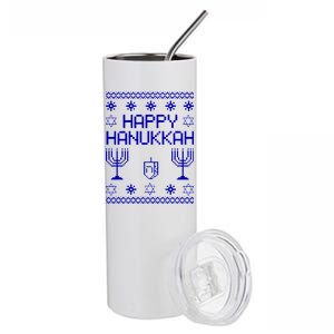 Happy Hanukkah Ugly Stainless Steel Tumbler