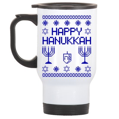 Happy Hanukkah Ugly Stainless Steel Travel Mug