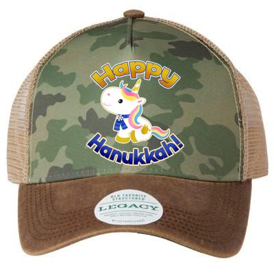 Happy Hanukkah Unicorn Legacy Tie Dye Trucker Hat