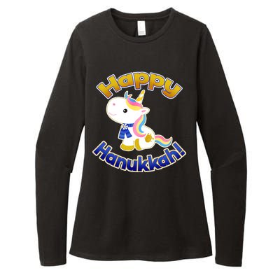 Happy Hanukkah Unicorn Womens CVC Long Sleeve Shirt