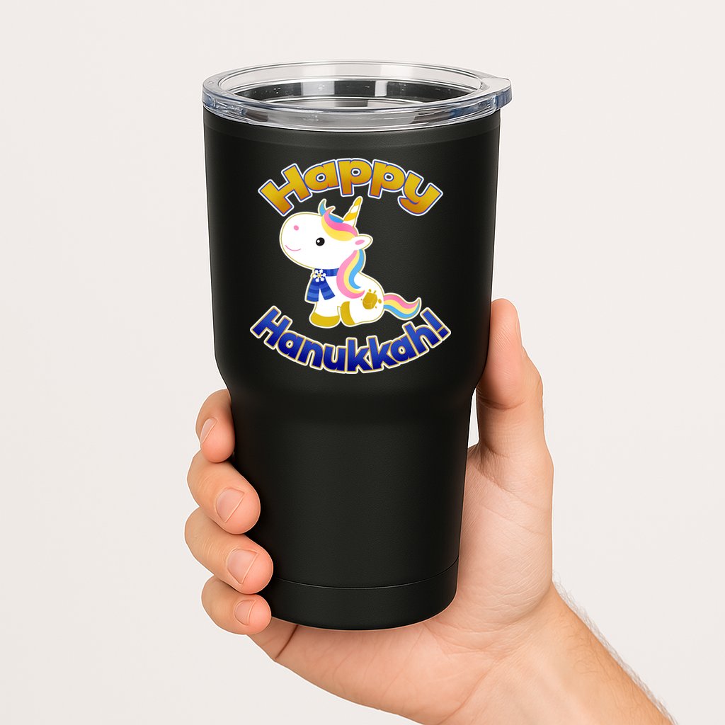 Happy Hanukkah Unicorn Tumbler