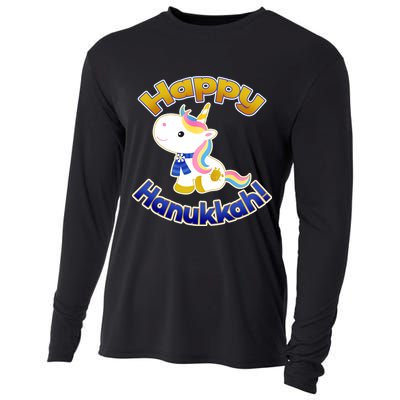 Happy Hanukkah Unicorn Cooling Performance Long Sleeve Crew