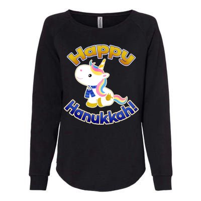 Happy Hanukkah Unicorn Womens California Wash Sweatshirt