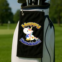 Happy Hanukkah Unicorn Golf Towel