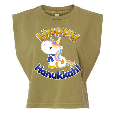 Happy Hanukkah Unicorn Garment-Dyed Women's Muscle Tee