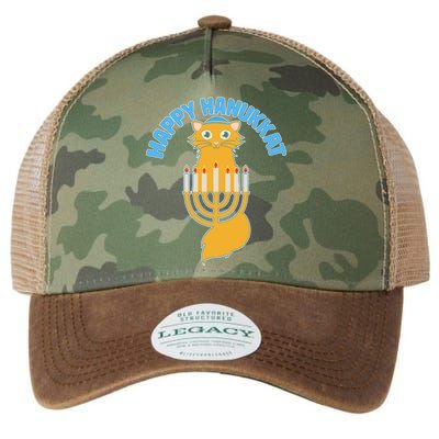 Happy Hanukkat Hanukkah Jewish Cat Legacy Tie Dye Trucker Hat