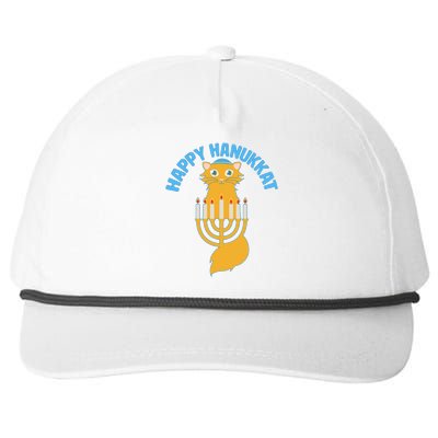 Happy Hanukkat Hanukkah Jewish Cat Snapback Five-Panel Rope Hat