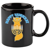 Happy Hanukkat Hanukkah Jewish Cat 11oz C Handle Ceramic Mug