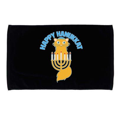 Happy Hanukkat Hanukkah Jewish Cat Microfiber Hand Towel