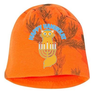 Happy Hanukkat Hanukkah Jewish Cat Kati - Camo Knit Beanie