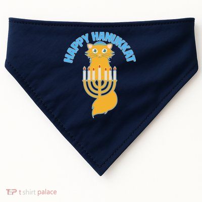 Happy Hanukkat Hanukkah Jewish Cat USA-Made Doggie Bandana