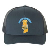 Happy Hanukkat Hanukkah Jewish Cat Yupoong Adult 5-Panel Trucker Hat