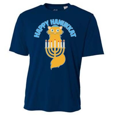 Happy Hanukkat Hanukkah Jewish Cat Cooling Performance Crew T-Shirt