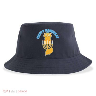 Happy Hanukkat Hanukkah Jewish Cat Sustainable Bucket Hat