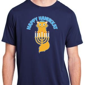 Happy Hanukkat Hanukkah Jewish Cat Adult ChromaSoft Performance T-Shirt