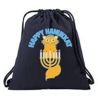 Happy Hanukkat Hanukkah Jewish Cat Drawstring Bag