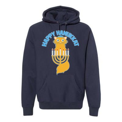 Happy Hanukkat Hanukkah Jewish Cat Premium Hoodie