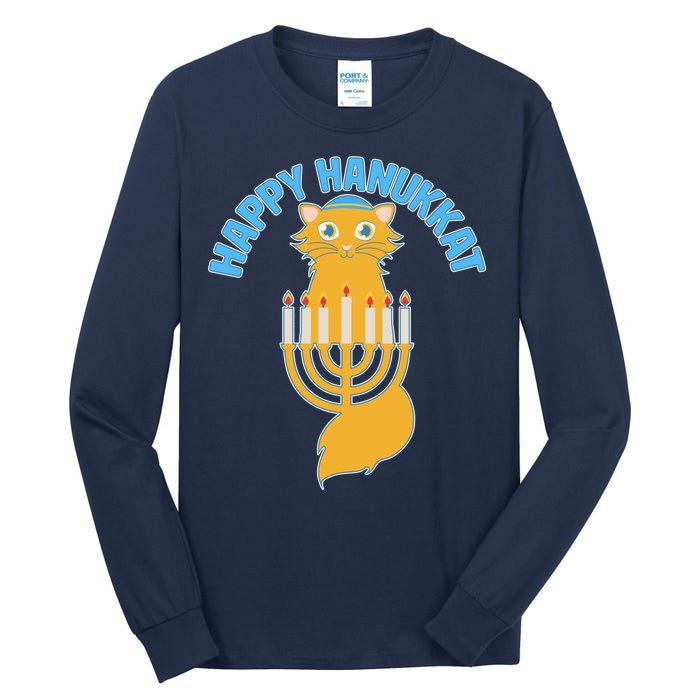 Happy Hanukkat Hanukkah Jewish Cat Tall Long Sleeve T-Shirt