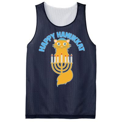 Happy Hanukkat Hanukkah Jewish Cat Mesh Reversible Basketball Jersey Tank