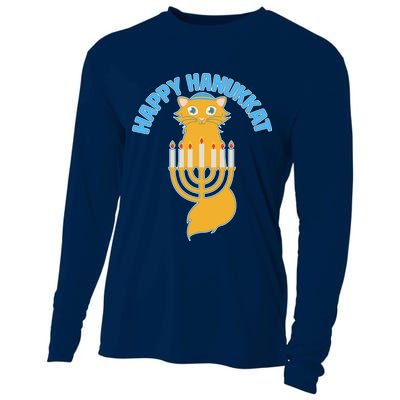 Happy Hanukkat Hanukkah Jewish Cat Cooling Performance Long Sleeve Crew