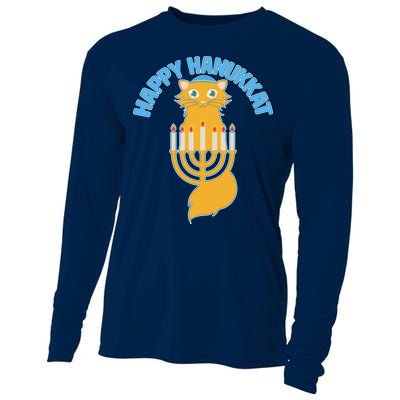 Happy Hanukkat Hanukkah Jewish Cat Cooling Performance Long Sleeve Crew