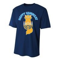 Happy Hanukkat Hanukkah Jewish Cat Performance Sprint T-Shirt