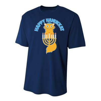 Happy Hanukkat Hanukkah Jewish Cat Youth Performance Sprint T-Shirt