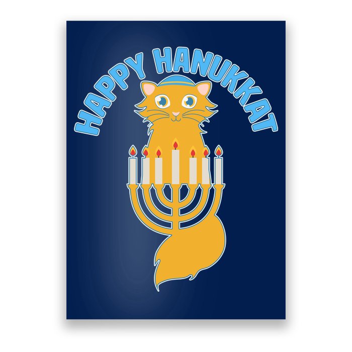 Happy Hanukkat Hanukkah Jewish Cat Poster