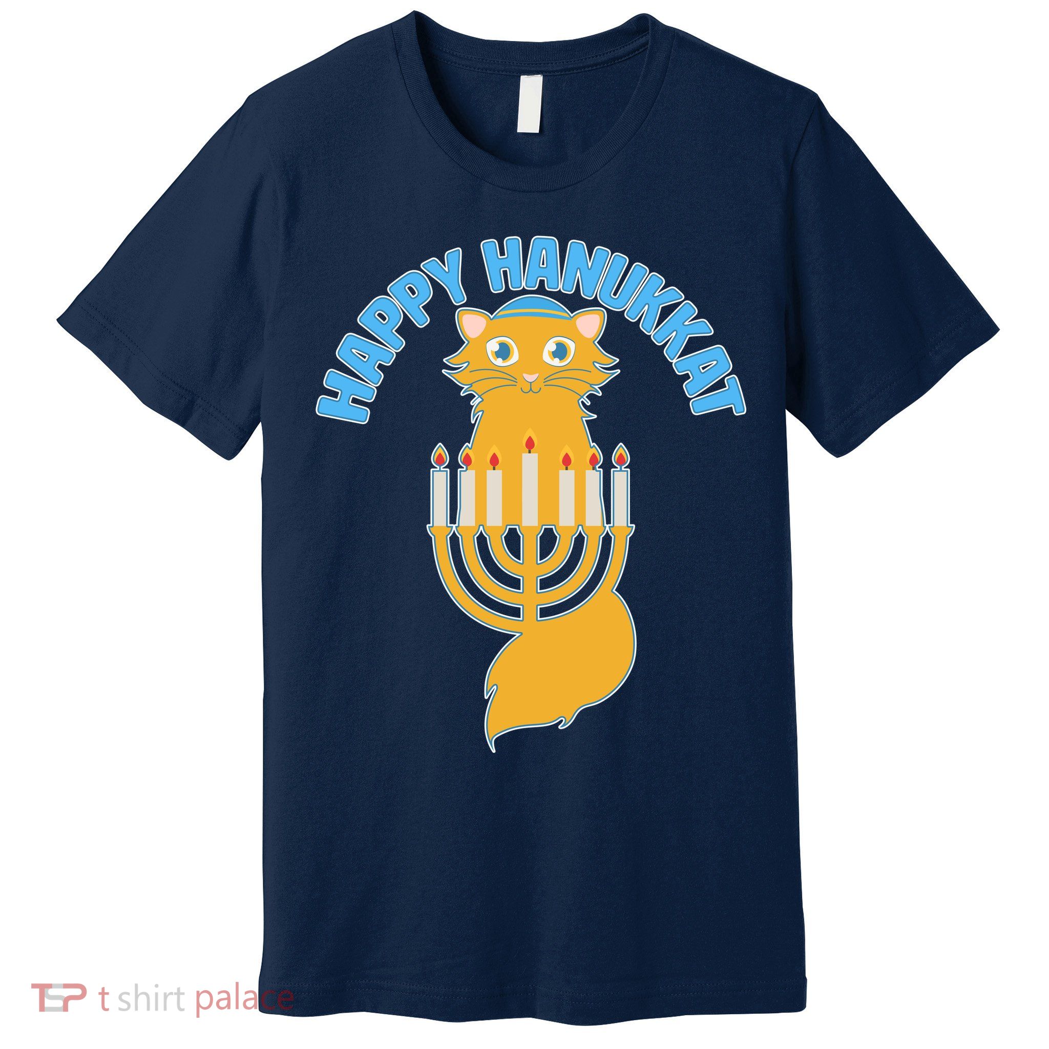 Happy Hanukkat Hanukkah Jewish Cat Premium T-Shirt