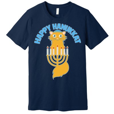 Happy Hanukkat Hanukkah Jewish Cat Premium T-Shirt