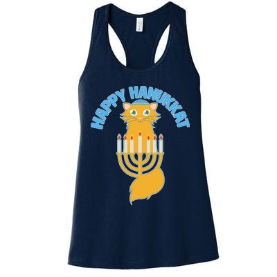 Happy Hanukkat Hanukkah Jewish Cat Womens Tank Top