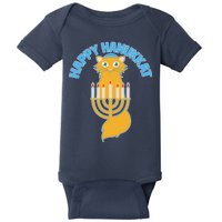 Happy Hanukkat Hanukkah Jewish Cat Baby Bodysuit