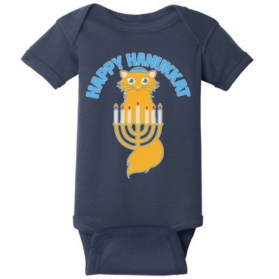 Happy Hanukkat Hanukkah Jewish Cat Baby Bodysuit