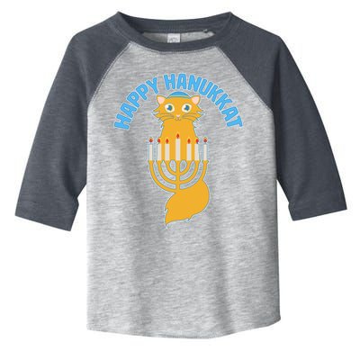 Happy Hanukkat Hanukkah Jewish Cat Toddler Fine Jersey T-Shirt