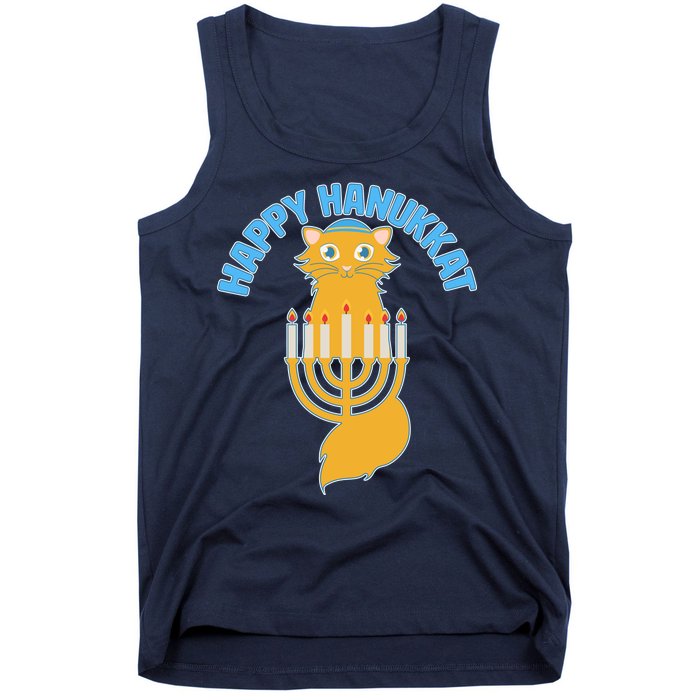 Happy Hanukkat Hanukkah Jewish Cat Tank Top