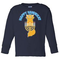 Happy Hanukkat Hanukkah Jewish Cat Toddler Long Sleeve Shirt