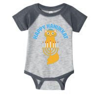 Happy Hanukkat Hanukkah Jewish Cat Infant Baby Jersey Bodysuit