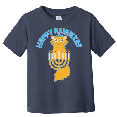 Happy Hanukkat Hanukkah Jewish Cat Toddler T-Shirt