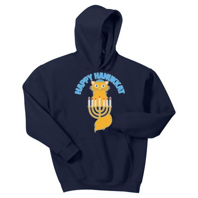 Happy Hanukkat Hanukkah Jewish Cat Kids Hoodie