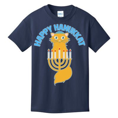 Happy Hanukkat Hanukkah Jewish Cat Kids T-Shirt