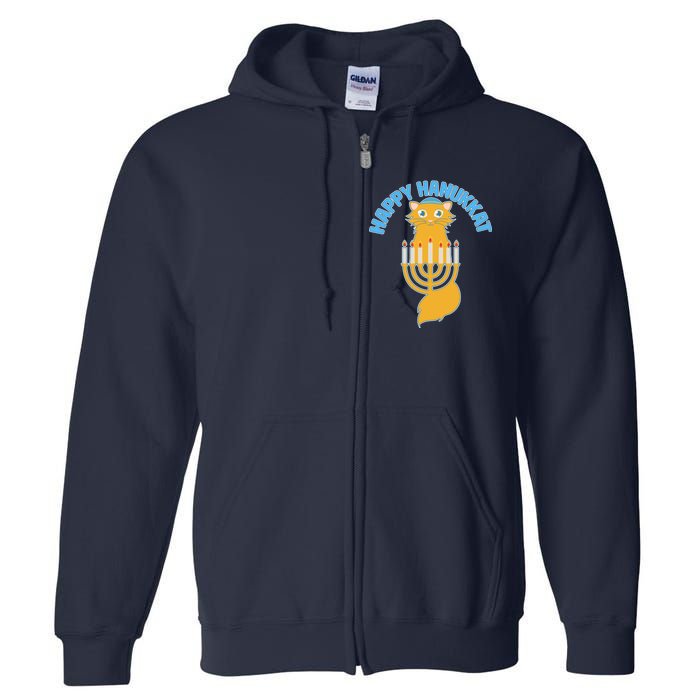 Happy Hanukkat Hanukkah Jewish Cat Full Zip Hoodie