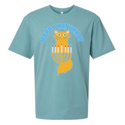 Happy Hanukkat Hanukkah Jewish Cat Sueded Cloud Jersey T-Shirt