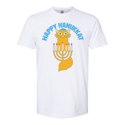 Happy Hanukkat Hanukkah Jewish Cat Softstyle CVC T-Shirt